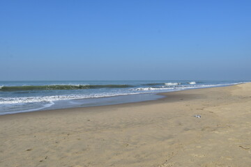 Fototapeta premium Stunning Sea View at Cox’s Bazar Beach – The Longest Natural Sea Beach