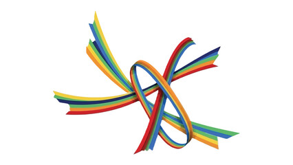 Ribbon of Rainbow Colors: An elegant, stylized ribbon design in vibrant rainbow hues, evoking feelings of inclusivity, and hope, ideal for themes of diversity and harmony.