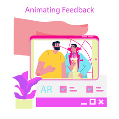 Augmented Reality Feedback on Smartphone Vector Illustration