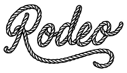 Rodeo word illustration, text effect vector isolated on transparent background	