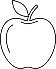 Minimal Apple Outline Icon – Clean Vector Illustration