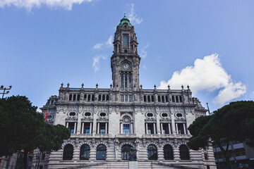 Porto City Hall Building Under a Clear Blue Sky