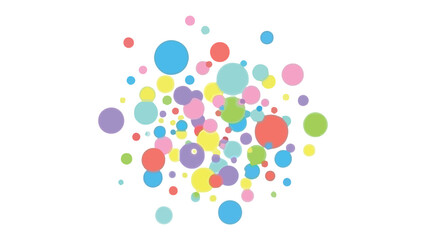 Burst of Color: A vibrant explosion of assorted-color circles against a plain backdrop, creating a joyful and energetic aesthetic.