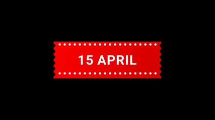 15 April Red Banner Animation with Page Turn Effect