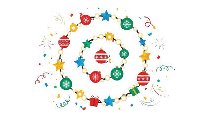 Holiday Spiral Ornament : A festive spiral of colorful ornaments and festive decorations, perfect for spreading holiday cheer.  A visual symphony of holiday spirit.