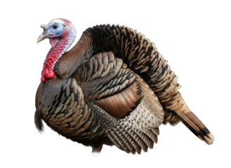 Turkey Standing Isolated on White Background