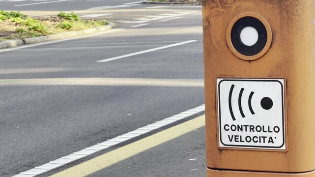 Speed Control Camera in San Donato Milanese, Milan, Italy.