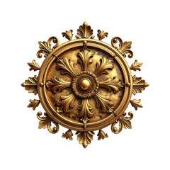 Ornate gold circular decorative element