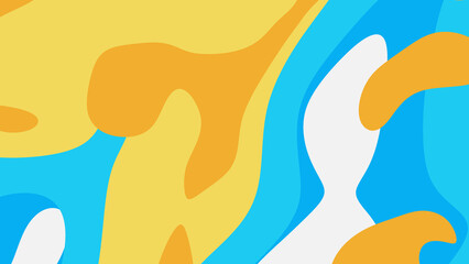 Vivid abstract pattern in blue, yellow, orange, and white, perfect for backgrounds, digital designs, and modern artistic projects.