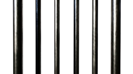 Vertical Metal Bars on White Background