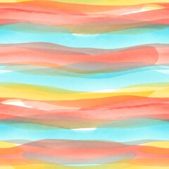Watercolor Brush Stripe Seamless Pattern &mdash; Hand-Painted Tileable Design