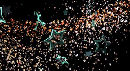 Abstract star background with glowing particles on black.  Perfect for celebration, dreamy, party,  magical, and fantasy © vegefox.com
