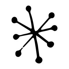 Hand Drawn Black Snowflake Doodle