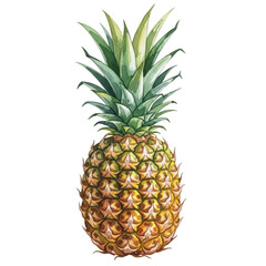 Fototapeta premium Watercolor Pineapple Fruit isolated on a transparent background