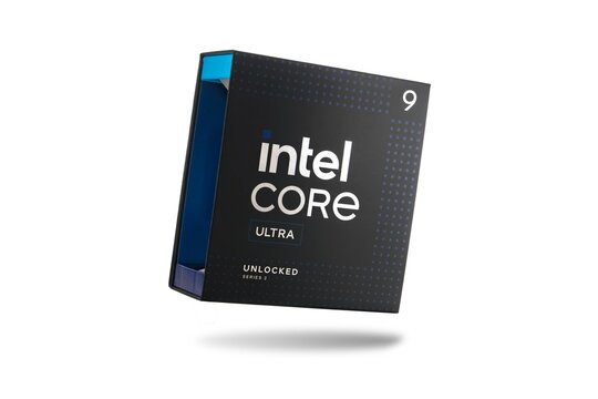 Tallinn, Estonia, 01.12.2025 - Isolated Intel Core Ultra 9 285k Series processor on a white background. A modern tech component essential for high-performance computer builds.