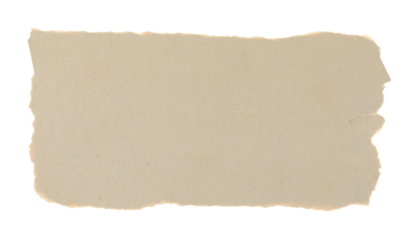 Torn piece of kraft paper isolated on transparent background. Perfect for collage, craft projects, graphic design, scrapbooking, and creative layouts