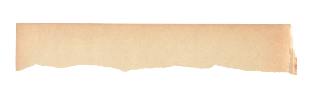 Torn piece of retro book page isolated on transparent background. Ideal for vintage design, collage, craft projects, scrapbooking, and creative layouts