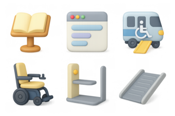 Accessible icons set for universal design projects and disability inclusion