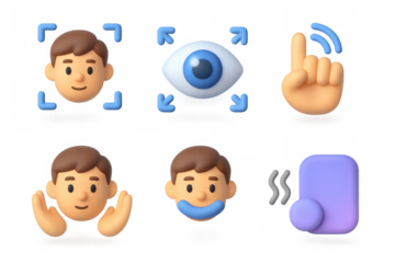 Minimalist interface icons for user interaction design and communication tools