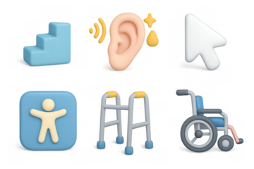Inclusive icon set featuring accessibility symbols for universal design