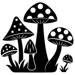Mushroom and toadstool vector illustration