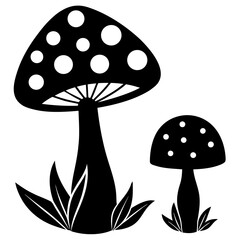 Mushroom and toadstool vector illustration