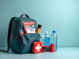 Essentials for outdoor adventures with a well-equipped backpack ready for exploration and safety