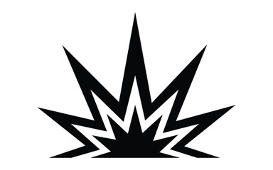 Explosion symbol icon representing energy power force and impact © Sima