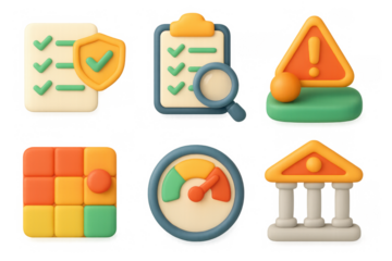 Compliance and security icons set for business and workflow design