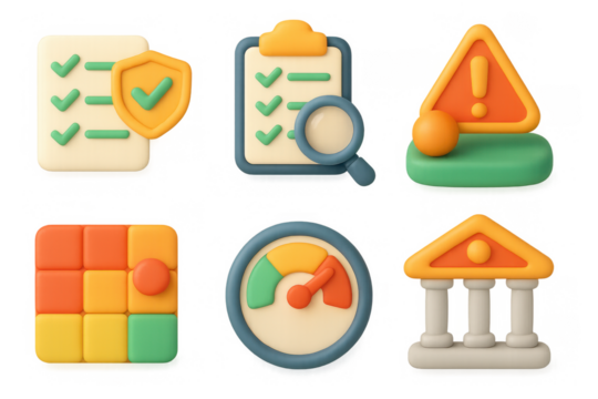 Compliance and security icons set for business and workflow design - Powered by Adobe