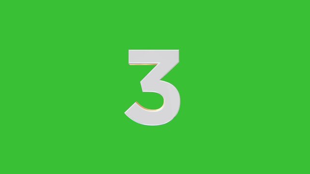 Number 3  3D logo rotating animation green screen background. Ideal for infographic, progress, data visualization, and motion design overlay use