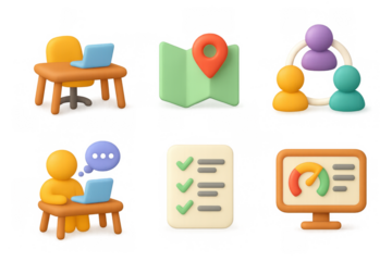 Modern office icons collection for digital design and business presentations