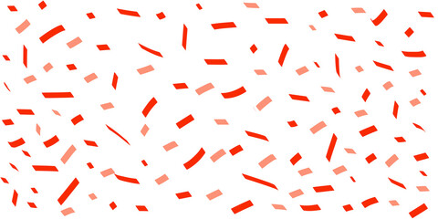 Falling Red Confetti Streamers Seamless Pattern on Transparent Background © keodom