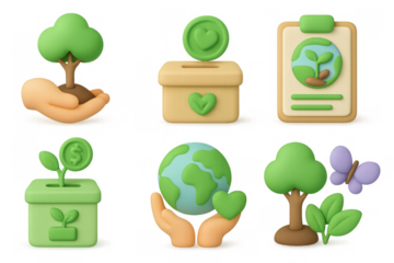 Eco icon set featuring sustainability and environmental conservation themes for design use