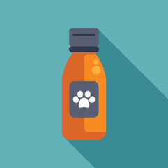 Obraz premium Pet medicine bottle with paw print protecting animal health