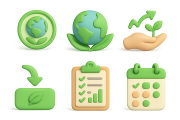 Eco friendly icon set for sustainable design projects and environmental awareness