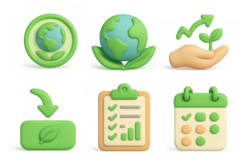 Eco friendly icon set for sustainable design projects and environmental awareness