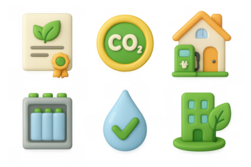 Eco-friendly icons collection: sustainable energy and green living concepts for environmental design