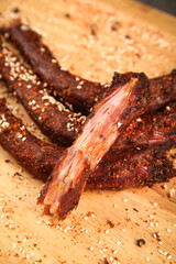 Fried Spicy Marinated Duck Neck with Sesame Seeds