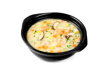 Chinese Shrimp and Mushroom Congee with Vegetables