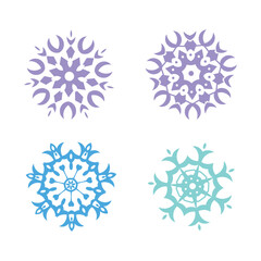 Winter Snowflake Collection | Rounded Petals and Elegant Symmetrical Patterns
