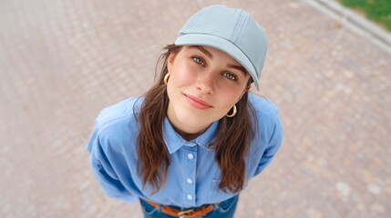 Young woman posing outdoors.