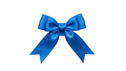 Elegant bright blue satin ribbon bow isolated on black background