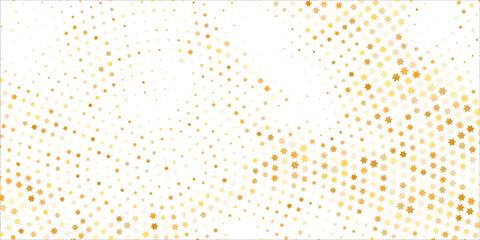 Gold falling down confetti background. Repeated golden dotted glitter pattern. Yellow, orange and golden dots wallpaper.