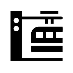 Transport Hub Logistics Mobility Network Station Gateway icon set