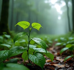 green leaves in the forest