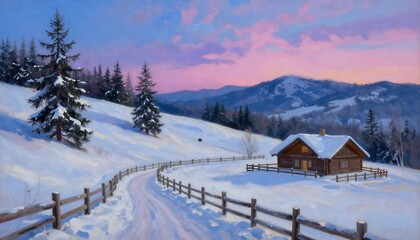 Fototapeta premium winter landscape in the mountains