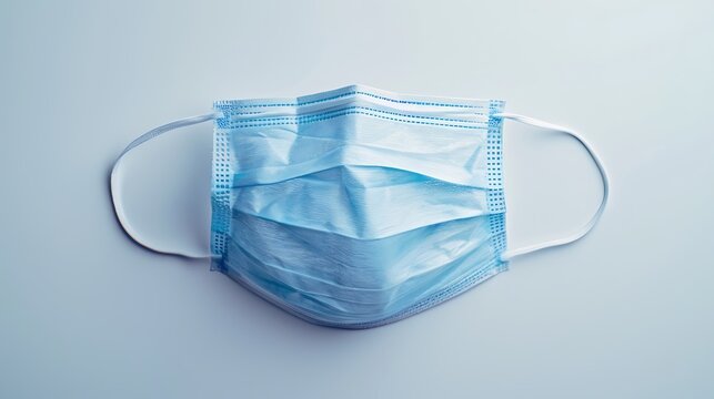 Medical mask placed perfectly centered on white background ster medical healthcare concept professional background high resolution stock photo