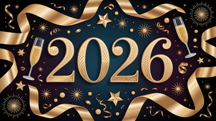 2026 new year luxury celebration banner design