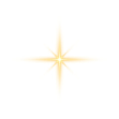 Golden star light on Transparent background